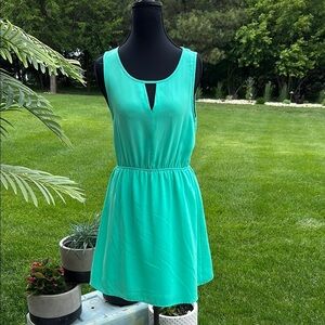Everly Blue Green Sleeveless Scoop Neck Sundress